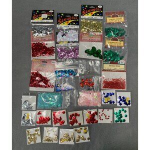 Assorted Craft Sequins & Beads Bags of Sparkle Decorations DIY Projects Arts & C